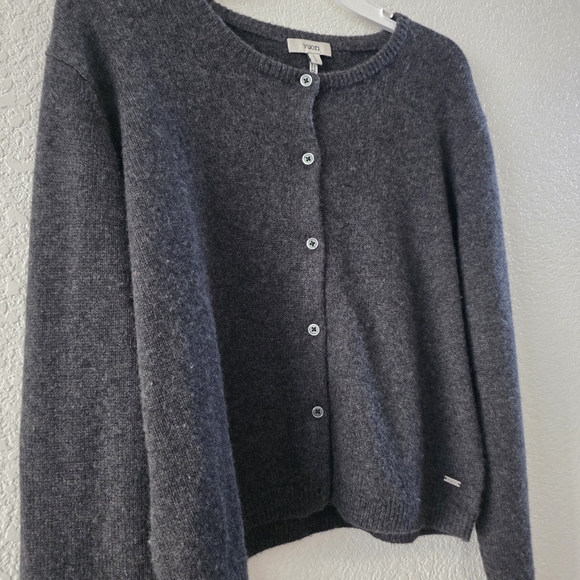 Vuori Emilie Cashmere Cardigan Charcoal L NEW - Picture 8 of 11